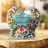 To My Beautiful Mom / Grandma Never Forget That I Love You - Personalized Mother Custom Shaped Acrylic Plaque