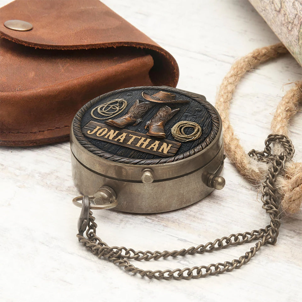 Cowboy, Cowgirl Life - Personalized Western Outfit Compass