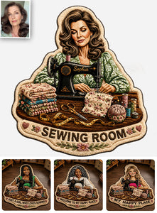 Welcome To My Happy Place - Personalized Sewing Non-Slip Tufted Rug