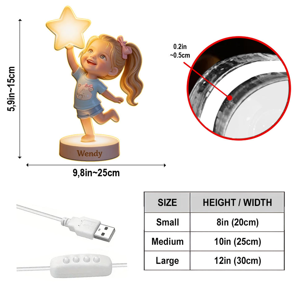 Custom Any Photo Gift For Kids - Personalized Kid Acrylic LED Night Light