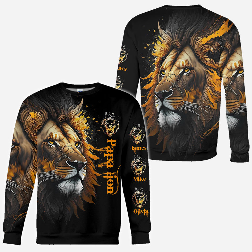 Papa Lion - Personalized Father All Over Shirt