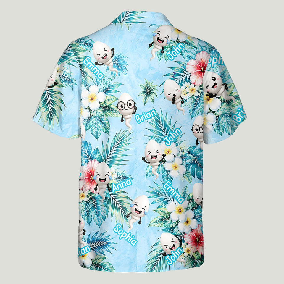 We Used To Live In Your Balls - Personalized Father Hawaiian Shirt