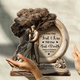From Our First Kiss Till Our Last Breath - Personalized Couple Custom Shaped Wood Plaque