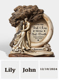 From Our First Kiss Till Our Last Breath - Personalized Couple Custom Shaped Wood Plaque