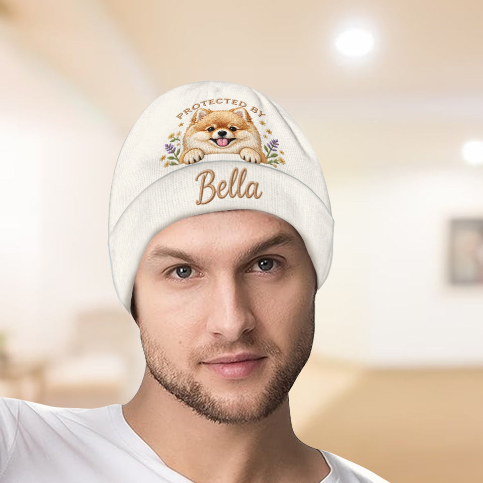Baby Protected By Pet - Personalized Newborn Beanie Hat