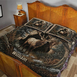 Perfect Gift For Hunting Lovers - Personalized Hunting Quilt Set