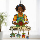 Custom Any Photo - Personalized Gardening Window Hanging Suncatcher With Charms
