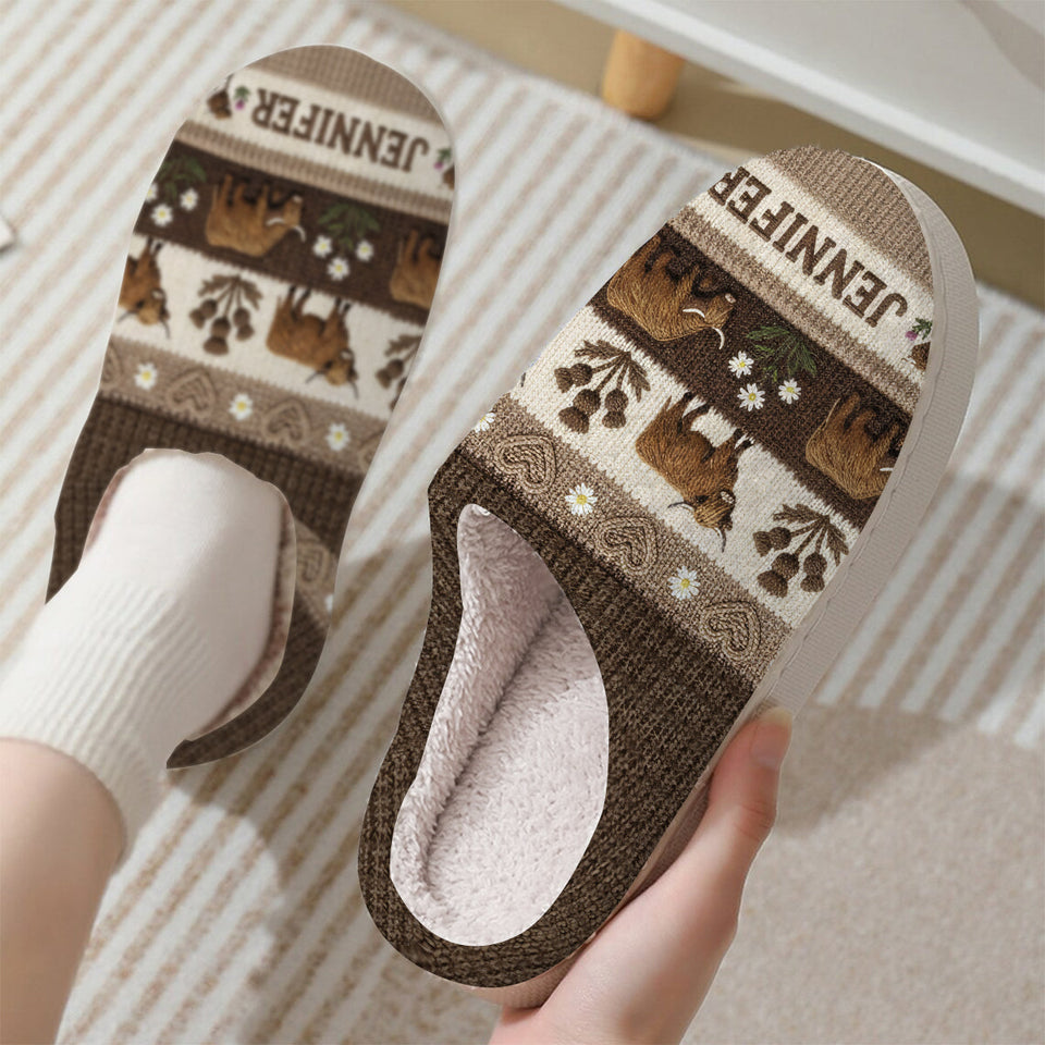 Farm Life - Personalized Highland Cow Slippers