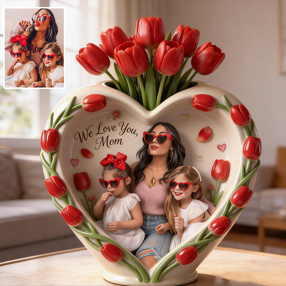 Custom Flower Vase, Grandma's Garden, Mother's Day Gift - Personalized Grandma Acrylic Pot