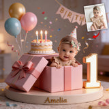 Kid Birthday Custom From Photo, Number - Personalized Birthday Custom Shaped Acrylic Plaque