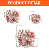Pink Roses Heart - Personalized Mother Custom Shaped Acrylic Plaque
