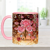 I Love You Mom Nana Grandma - Personalized Mother Set Accent Mug with Acrylic Stirrers