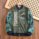 Cool Fishing - Personalized Fishing Varsity Jacket