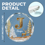 Merry Christmas - Personalized Family Round Shaped Glass Ornament