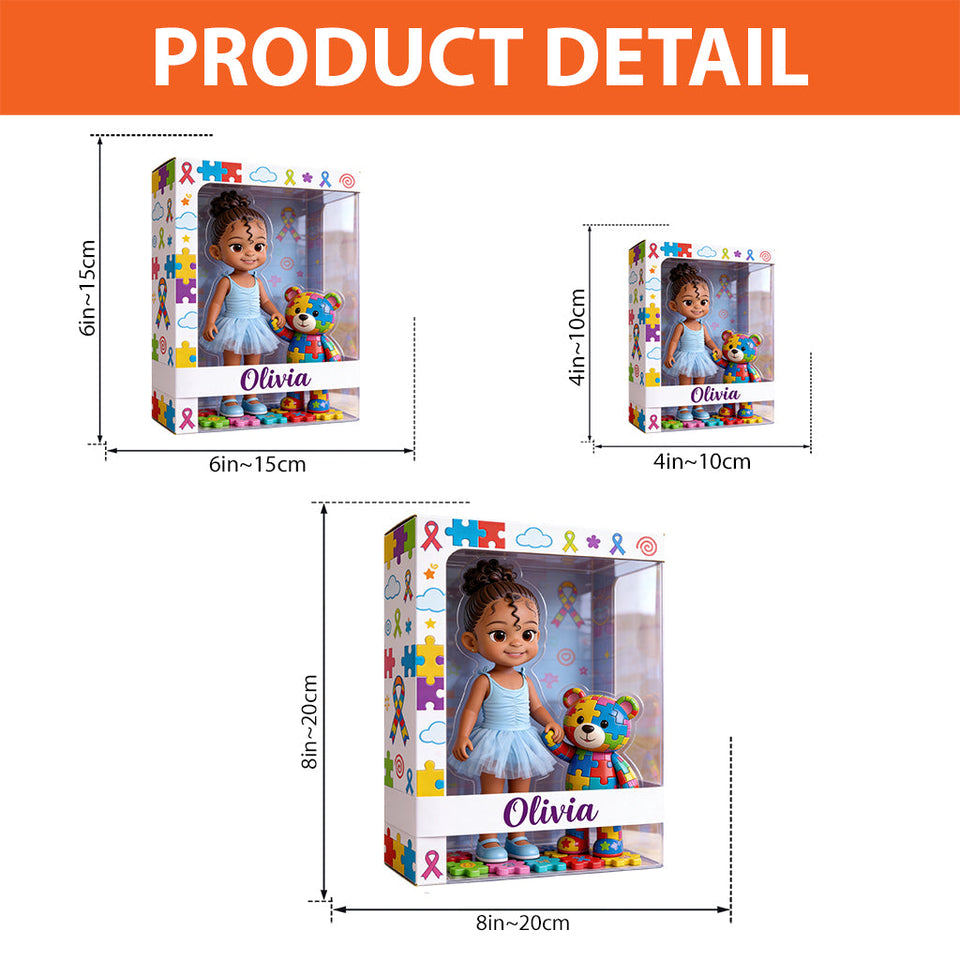 Autism Awareness Doll Toy Box - Personalized Autism Awareness Custom Shaped Acrylic Plaque