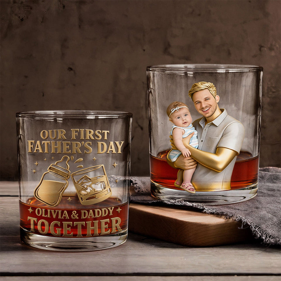 First Father's Day - Personalized Father Whiskey Glass