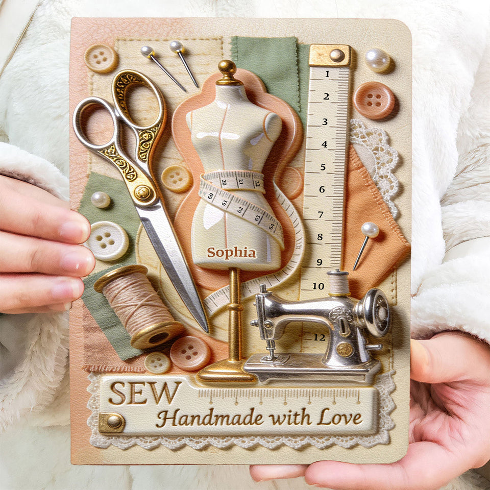 Handmade With Love - Personalized Sewing Leather Journal