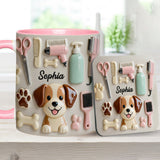 Best Dog Groomer - Personalized Dog Groomer Accent Mug & Coaster