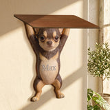 Pet Lifted Home Accent - Personalized Dog Wooden Floating Shelf