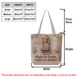 Custom Any Photo, Might Be Books, Might Be Snacks - Personalized Book Quilted Tote Bag