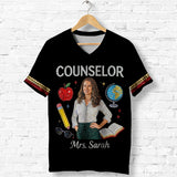 Custom Any Photo Love My Job - Personalized Teacher Fully Printed V-Neck T-Shirt