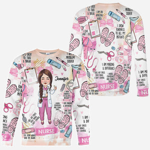 I Love What I Do - Personalized Nurse All Over Shirt