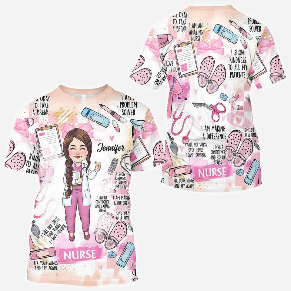 I Love What I Do - Personalized Nurse All Over Shirt