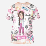 I Love What I Do - Personalized Nurse All Over Shirt