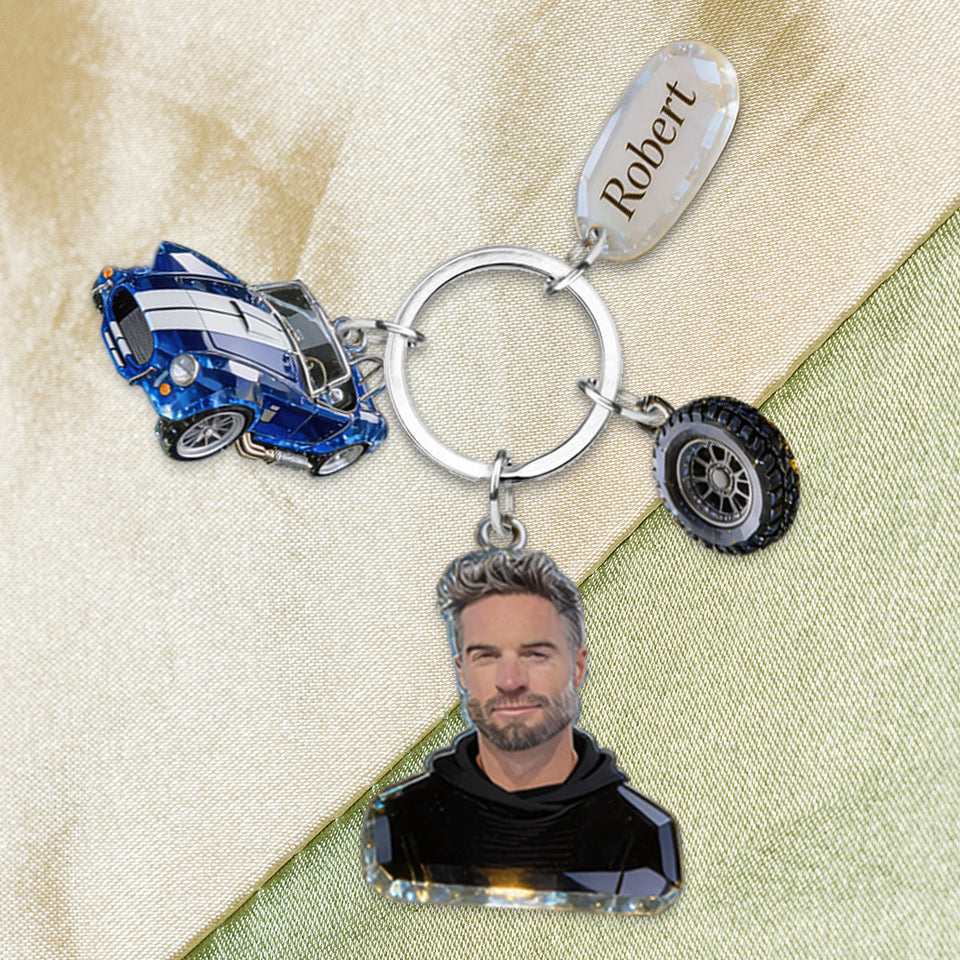 Custom Any Photo - Personalized Car Lover Keychain With Charms