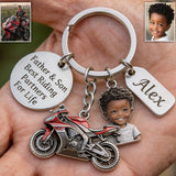 BIKER DAD - Personalized Biker Keychain With Charms