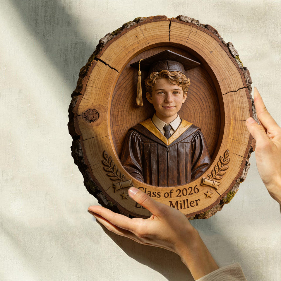 Happy Graduation Gift - Personalized Graduation Custom Shaped Wood Plaque