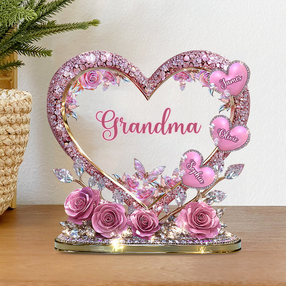 Grandma's Mom's Sweethearts - Personalized Grandma Custom Shaped Acrylic Plaque