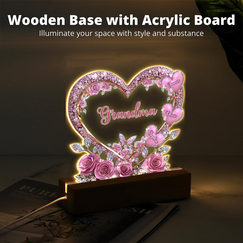 Grandma's Mom's Sweethearts - Personalized Grandma Custom Shaped Acrylic Plaque