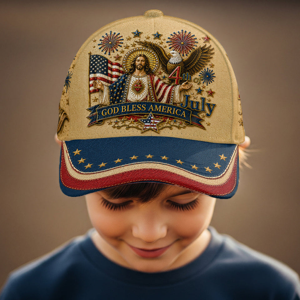 One Nation Under God, 4th Of July - Personalized Christian Classic Cap With Pin