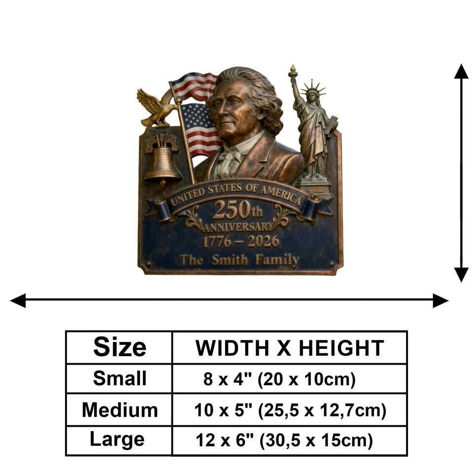 Happy Anniversary - Personalized Patriot Wooden Wall Mount Sign