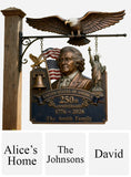 Happy Anniversary - Personalized Patriot Wooden Wall Mount Sign