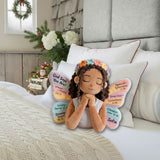 God Says You Are - Personalized African American Faux Fur Shaped Pillow