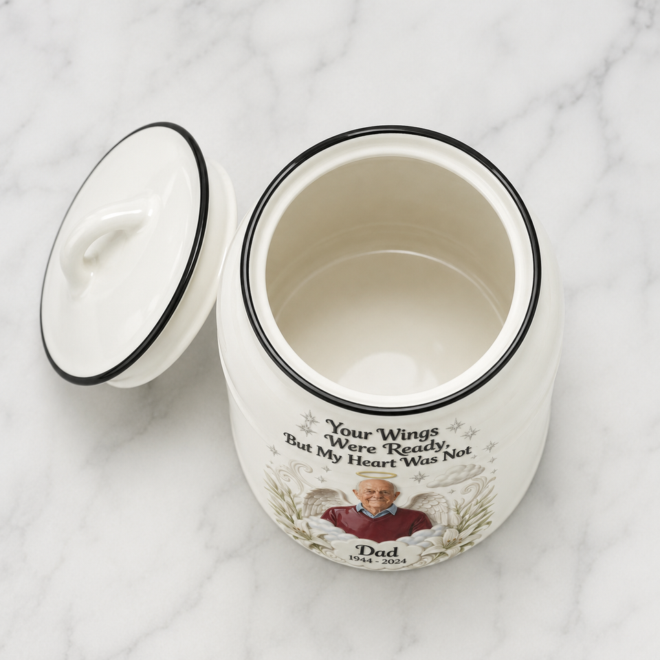 Custom Made Ceramic Urn From Any Photo - Personalized Memorial Urn