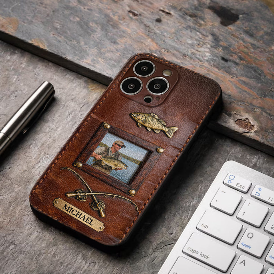 Best Catch - Personalized Fishing Leather Phone Case