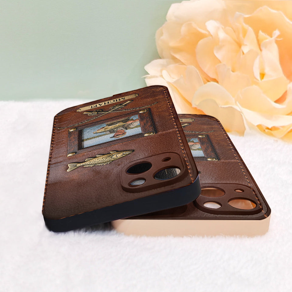 Best Catch - Personalized Fishing Leather Phone Case