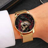 Night Skull Raven - Personalized Skull Women Hand Watch