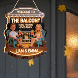 Welcome Patio Backyard Good Friends Good Times - Personalized Backyard LED Light Acrylic Sign