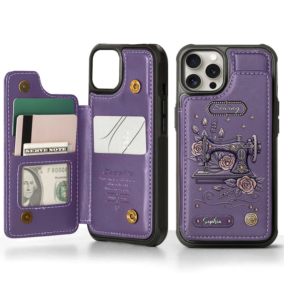 Love Sewing - Personalized Sewing Wallet Phone Case
