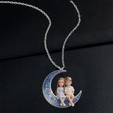 I Love You Mom - Personalized Mother Shaped Metal Pendant Necklace