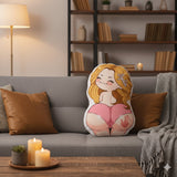 Funny Chibi Art for Couple - Personalized Couple Shaped Pillow