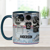 Love Ice Hockey - Personalized Hockey Accent Mug & Coaster