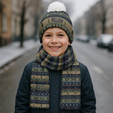 Fishing - Personalized Fishing Knitted Beanie Hat and Scarf Set
