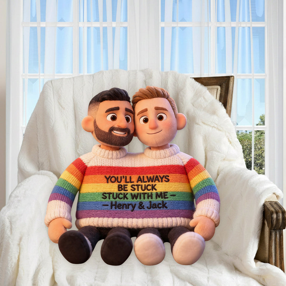 Custom Any Photo Love Is Love - Personalized LGBT Support Premium Faux Fur Pillow