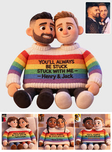 Custom Any Photo Love Is Love - Personalized LGBT Support Premium Faux Fur Pillow