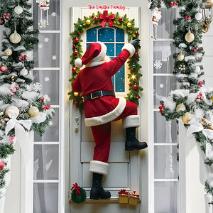 Sneaking Santa - Personalized Family Door Sticker